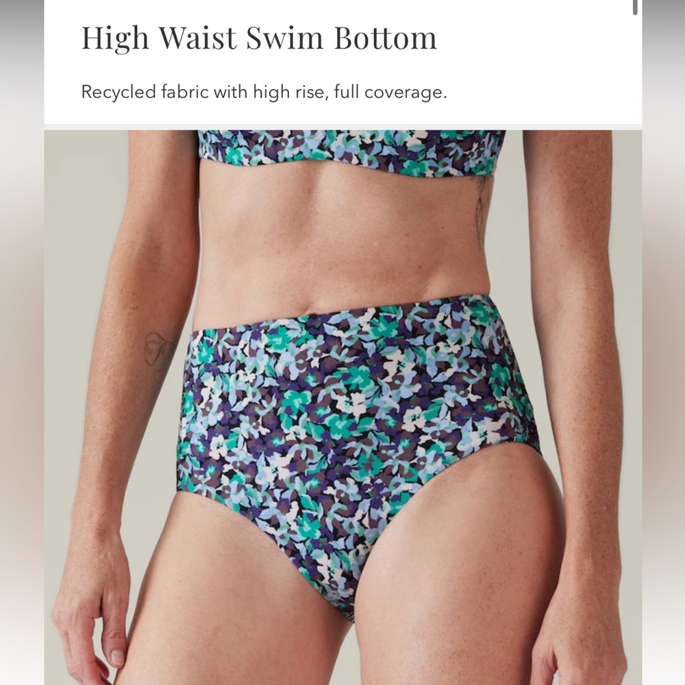 Athleta high waist swim bottom Elysian floral